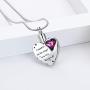 Eternalmemorial Heart Urn Necklaces for Ashes Stainless Steel Engraved Ashes Keepsake Cremation Jewlery Birthstone Necklace
