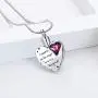 Eternalmemorial Heart Urn Necklaces for Ashes Stainless Steel Engraved Ashes Keepsake Cremation Jewlery Birthstone Necklace