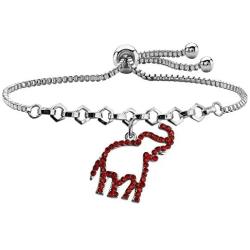 AKTAP DST Jewelry Greek Sorority Gift Delta Sigma Theta Red Elephant Bracelet Delta Sorority Keychain for Women Girls
