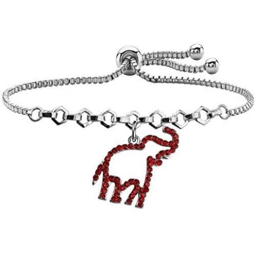 AKTAP DST Jewelry Greek Sorority Gift Delta Sigma Theta Red Elephant Bracelet Delta Sorority Keychain for Women Girls
