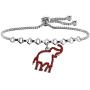 AKTAP DST Jewelry Greek Sorority Gift Delta Sigma Theta Red Elephant Bracelet Delta Sorority Keychain for Women Girls