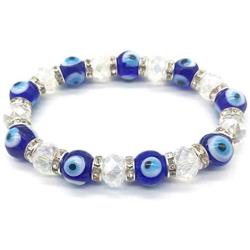 Homelavie Blue Eye Crystal Bead Bracelet Evil Eye Bling Stretch Bracelets Protection Good Lucky Amulet for Girls Women