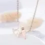 Winssi Stainless Steel 18K Rose Gold Roman Numeral Necklace Tiny Plane Necklace Mermaid Necklace