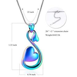 mingkejw Cremation Jewelry for Ashes Infinity Heart Urn Necklaces Keepsake Memorial Lockets Pendants for Human Ashes Holder for Women Men