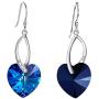 EleQueen Sterling Silver CZ Love Heart Dangle Earrings with Swarovski Crystals Hypoallergenic Jewelry Gift for Women Girls