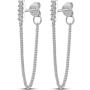 Highstreet .925 Sterling Silver dangling drop chain earrings for women | elegant design | hypoallergenic | light and easy on the ear for all day use