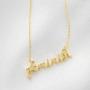 Columbus 14K Gold Plated Motivational Word Pendant Necklace - Meaningful Script Letter Chain Necklace - Simple Everyday Jewelry for Women