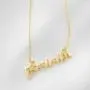 Columbus 14K Gold Plated Motivational Word Pendant Necklace - Meaningful Script Letter Chain Necklace - Simple Everyday Jewelry for Women