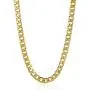 The Bling Factory Mens 11.9mm 24k Yellow Gold Plated Stainless Steel Flat Cuban Link Curb Chain Necklace The Bling Factory Mens 11.9mm 24k Yellow Gold Plated Stainless Steel Flat Cuban Link Curb Chain Necklace