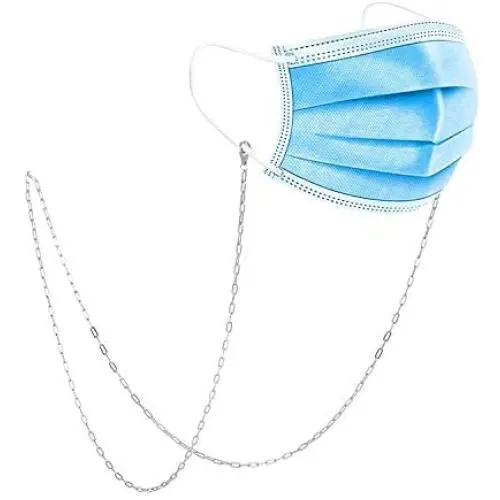 Face Mask Holder Lanyard Chain Sterling Silver Mask Necklace Strap Holder Face Mask Retainer for Women Men (Face Mask Holder Chain -2)