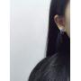 JustMoMoMin Vintage Arc Shaped Marbling Enamel Dangle Drop Earrings For Women Girls Jewelry