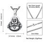 BBBGEM Men Women Buddha Necklace Yogi Meditation Jewelry, Steel Siddhattha Gotama Head & Praying Hand Pendant Necklace,Buddhism Buddhist Amulet Necklace, Pilgrimage Gift (Gift Box Included)
