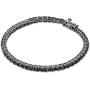 Bridal 9CT 3MM Prong Set Round AAA CZ Solitaire Tennis Bracelet For Women Black 14K Gold Plated Sterling Silver 7 Inch