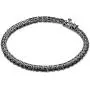 Bridal 9CT 3MM Prong Set Round AAA CZ Solitaire Tennis Bracelet For Women Black 14K Gold Plated Sterling Silver 7 Inch