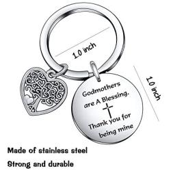 De&ai Godmother Appreciation Keychain, Jewelry for Godmother Birthday Mothers Day Christmas Christening Gift