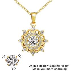 MYLONGINGCHARM Beating Heart Necklace Gifts for Women, Personalized Dancing Cubic Zirconia Pendant Jewelry for Her/Mom/Wife/Girlfriend/Best Friend