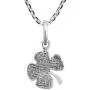 AeraVida Lucky Charm .925 Sterling Silver Four Leaf Clover Pendant Charm Necklace