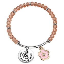 AKTAP Ohana Bracelet Ohana Forever for Always Ohana Jewelry with Hibiscus Flower Charm