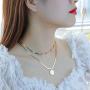 TrustDavis Womens Fashion Gold Tone Choker Chain Necklace for Party Jewelry