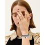 LOYALLOOK 6 Sets Bohemian Stackable Bead Bracelets for Women Stretch Bangles Bohemian Style Stretch Multilayered Bracelet Set