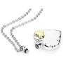misyou Cremation Jewelry Charm Angel Wing Urn Necklace for Ashes I Used to be his Angle,Now Hes Mine - Stainless Steel Heart Memorial Pendant and 12 PCS Birthstones