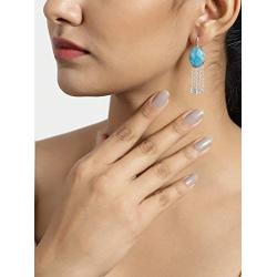 YoTreasure Larimar 925 Sterling Silver Fixed Earwire Chandelier Earrings Jewelry