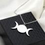 CENWA Triple Moon Goddess Symbol Pendant Necklace Symbol Alchemy Jewelry Wiccan Jewelry Alchemy Symbol Pendant Necklace