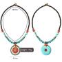 MAYTRY Original Hand-Woven Turquoise Coconut Shell Necklace, Bohemian Style Necklace
