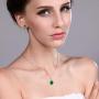 Gem Stone King 925 Sterling Silver Green Simulated Emerald Pendant Earrings Set For Women (4.63 Ct Oval, with 18 Inch Silver Chain)