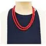 Colorful crystal beaded cardigan necklace, handmade long necklaces for women and girls - Red
