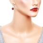 Falari 10mm Round Natural Stone Earring High Polished Rhodium Leverback