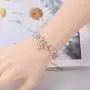 WeimanJewelry Silver/Gold/Rose Gold Plated Cubic Zirconia Round CZ Marquise Bridal Charm Bracelet for Women Bride Wedding with Extended Chain