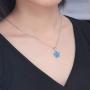 CiNily Opal Leaf/Flower Pendant Necklace for Women Silver Plated Jewelry Gift
