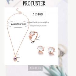 PROTUSTER Vintage Necklace Earring Ring Set Gold Knuckle Ring Stackable Joint Midi Finger Rings Rhinestone Pendant Earrings Hand Jewelry for Women and Teens Girls(Necklaces Earrings Set)