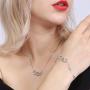 OOSSTT Bracelet for Women,925 Sterling SilverI Infinity Heart Charm Bracelet,Gift for Women Mother