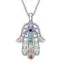 MONGAS 7 Chakra Hamsa/Sunflower Locket Necklace 925 Sterling Silver Chakra Jewelry for Women