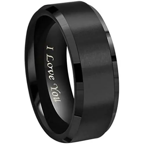 CROWNAL 4mm 6mm 8mm Black/Silver/Gunmetal/Gold Tungsten Wedding Couple Bands Rings Men Women Matte Brushed Finish Center Engraved I Love You Size 4 to 17 CROWNAL 4mm 6mm 8mm Black/Silver/Gunmetal/Gold Tungsten Wedding Couple Bands Rings Men Women Matte Brushed Finish Center Engraved I Love You Size 4 to 17