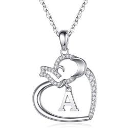 IEFSHINY Elephant Gifts Elephant Necklaces for Women, Good Luck Elephant Love Heart Pendant Necklace Lucky Elephant Jewelry for Women Girls Friends