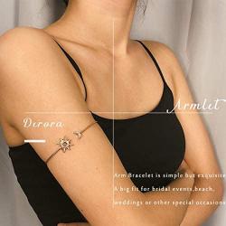 Derora Upper Arm Cuff Fashion Armlet Sun Arm Bracelet Moon Arm Chain for Women Girls