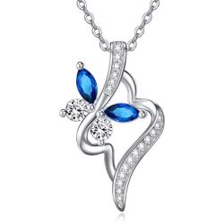 Butterfly Necklace 925 Sterling Silver Infinity Pendant CZ Chain Fashion Jewelry for Women Teen Girls