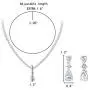 EleQueen Womens Cubic Zirconia Teardrop Bridal Necklace Sets Dangle Earrings Clear Silver-Tone EleQueen Womens Cubic Zirconia Teardrop Bridal Necklace Sets Dangle Earrings Clear Silver-Tone