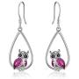 Owl Earrings Sterling Silver Owl Dangle Drop Earrings for Women Jewelry Gifts