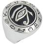 Gungneer Silvertone Mens Stainless Steel Egypt Eye of Horus Ring Symbol of Protection Talisman Amulet Jewelry