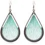 4 Pairs Trendy Metal Hollow Leaf Earring Set Bohemian Teardrop Dainty Earring Colorful Handmade Braid Earring Set for Women Girls Jewelry