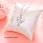 FLYOW 925 Sterling Silver Mummy Necklace I Love You Mom Heart Necklaces 18+2 Inches Adjustable Chain Mothers Day Jewelry