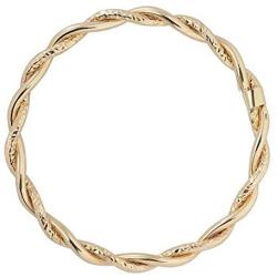 14k Yellow Gold Twisted Womens Bangle Bracelet, 8''