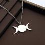 CENWA Triple Moon Goddess Symbol Pendant Necklace Symbol Alchemy Jewelry Wiccan Jewelry Alchemy Symbol Pendant Necklace