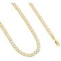 Nuragold 14k Yellow Gold 7mm Cuban Chain Curb Link Diamond Cut Pave Two Tone Bracelet, Mens Womens Lobster Lock 7'' 7.5'' 8'' 8.5'' 9''
