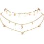 Chargances Bohemia Moon and Stars Necklace for Women Gold Laying Choker Necklace for Weeding Dating Prom Festival Delicate stars Moon Crescent Jewelry Gift for Women and Girls