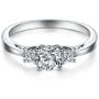 BORUO 925 Sterling Silver Ring, Cubic Zirconia CZ Eternity Engagement Wedding Band Ring